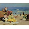 thumbnail image 2 of Potthast, Edward Henry 32x25 Black Ornate Wood Framed with Double Matting Museum Art Print Titled - A Family Outing, 2 of 4