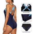 thumbnail image 5 of Charmo Women's One-Piece Swimwear Sports Racerback Beachwear Athletic Monokini Bikini Bathing Suit, 5 of 7