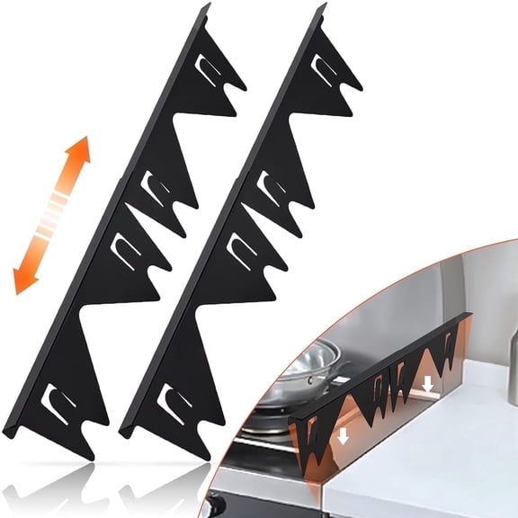 MOTMAX 2Pcs Stainless Steel Stove Gap Covers, Stove Gap Filler for Kitchen, Adjustable Length 13.8" to 27.5"