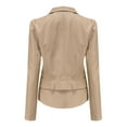 thumbnail image 6 of CILENON Long Jackets for Women Trendy Women Cool Faux Leather Jacket Long Sleeve Zipper Fitted Coat Fall Short Jacket (Beige,XXL), 6 of 9