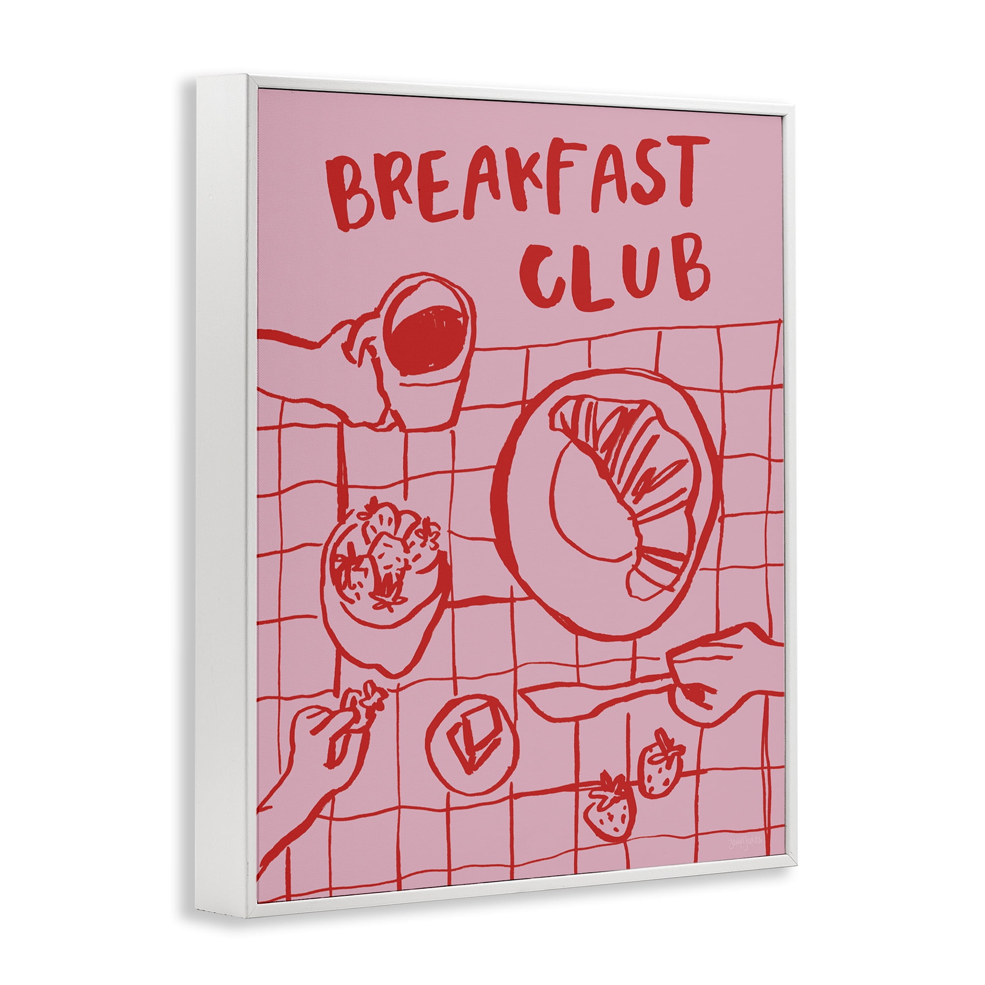 Stupell Industries Breakfast Club Doodles White Framed Giclee Art, design by Jenaya Jackson