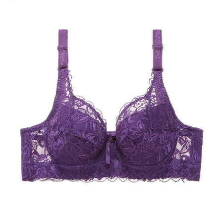 

Women s Lace Push Up Bra Plus Size Floral Underwire Soft Cup Everyday Bra