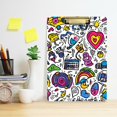 thumbnail image 2 of FORMRS Acrylic Clipboard with Low Profile Clip Standard A4 Letter Size, 12.5" x 9", White Doodle Pattern, 2 of 8