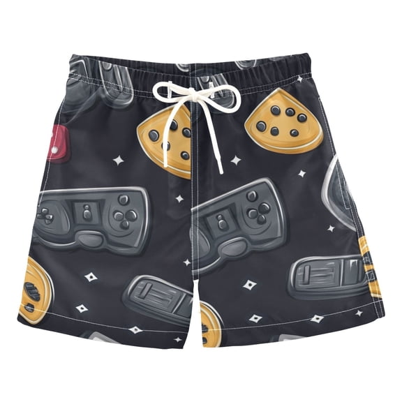 Cartoon Retro Game Console Boys Swim Trunks Quick Dry Boy Swim Shorts for 3-14 Years