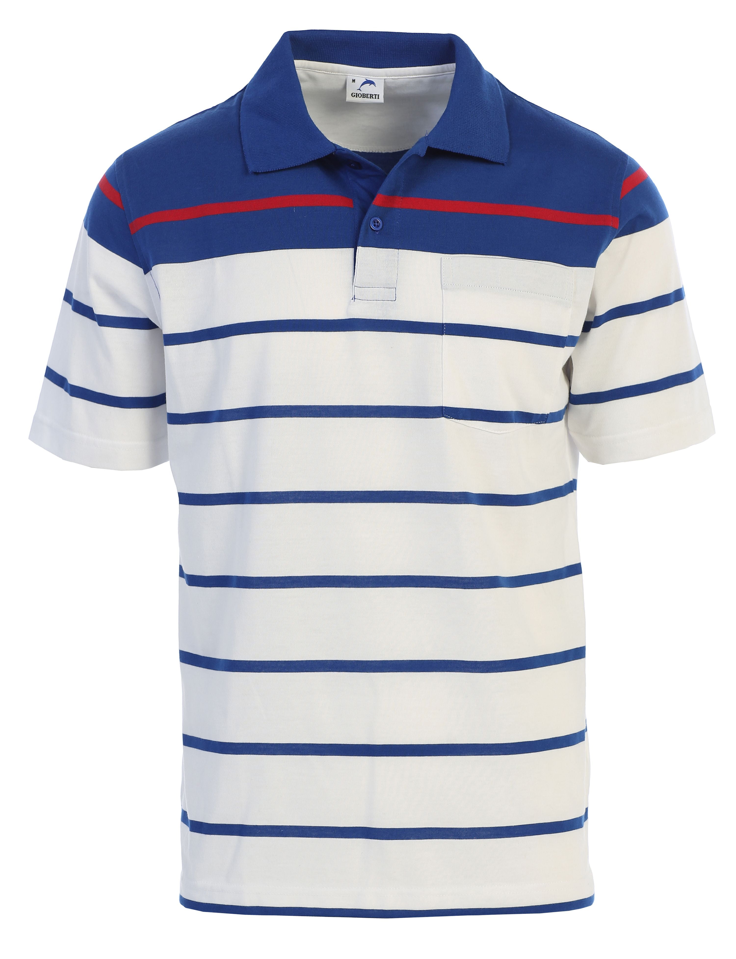 Gioberti Mens Single Stripe Polo Shirt with Pocket - Yarn Dye - Walmart.com