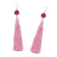 thumbnail image 5 of Pendientes bohemios de diseño de moda para mujer, aretes colgantes largos vintage con borlas y flecos, estilo bohemio, de 12 cm. rosado, 5 of 9