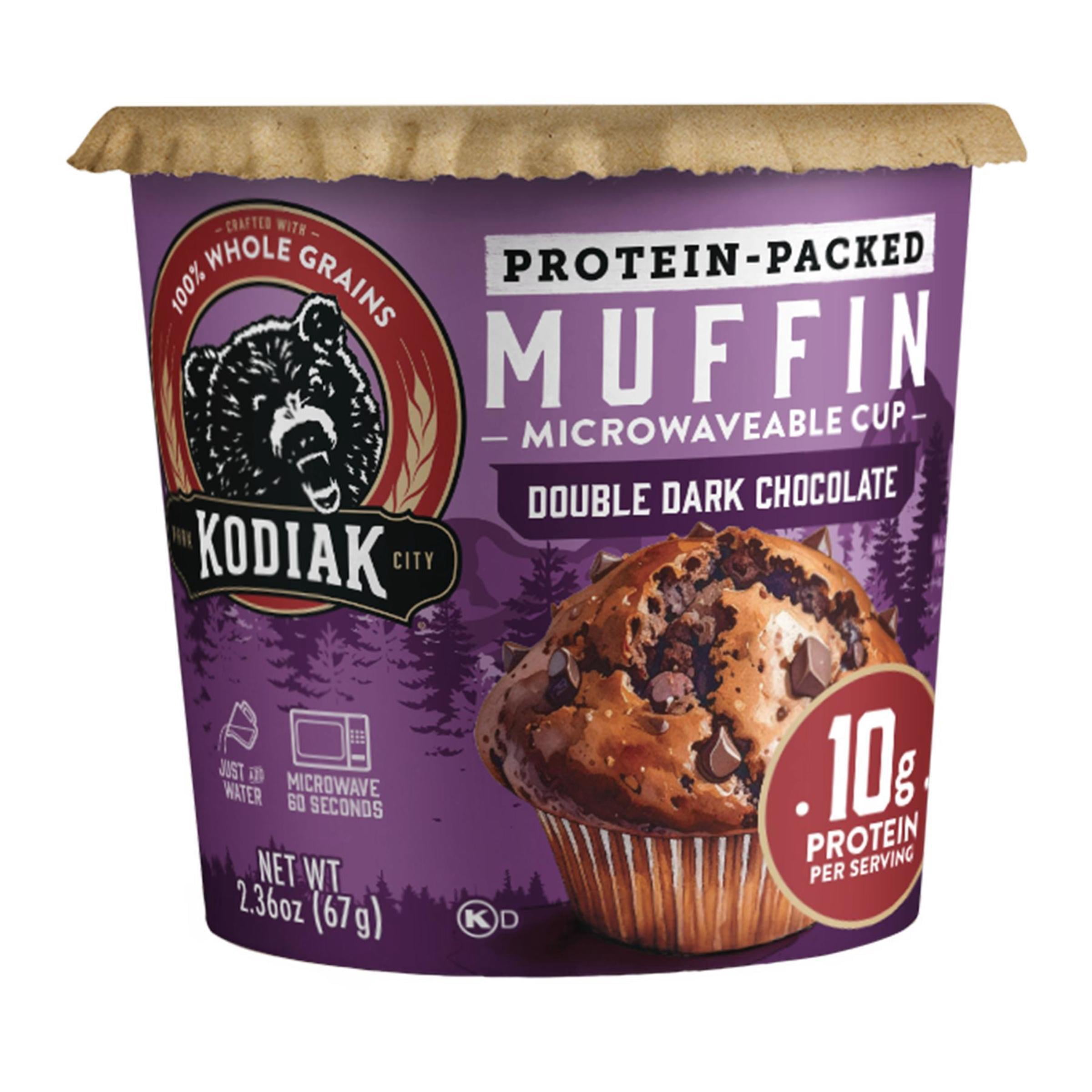 (4 pack) Kodiak Protein-Packed Double Dark Chocolate Muffin Power Cup, 2.36 oz