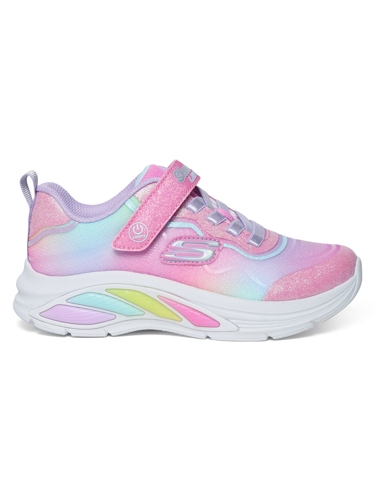 Skechers Kids Rainbow Flash Strap Lighted Athletic Shoe