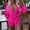 Hot Pink, variant on NMMUED Women's 3 Piece Swimsuit Set Sheer Romper Cover Up Long Sleeve Deep V Neck Bikini Bathing Suits Drawstring Summer Vacation Swimwear Outfits Hot Pink L