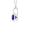 thumbnail image 2 of ANGARA Natural V-Bale Round Tanzanite Solitaire Pendant in 14K White Gold for Women (Size-6mm) | December Birthstone, Birthday, Anniversary, Jewelry Gift for Women | Natural Tanzanite Necklace, 2 of 7