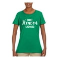 thumbnail image 2 of Wild Bobby Make Heaven Crowded Inspirational/Christian Women Graphic Tee, Kelly, Medium, 2 of 5