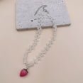thumbnail image 5 of Necvior Sweet Cherry Strawberry Necklace Double Layer Pearl Choker Simple Clavicle Chain, 5 of 15
