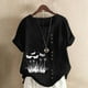 thumbnail image 2 of Vestidos Casuales Para Mujer, Blusas De Mujer De Moda Blusa informal de lino con cuello redondo, manga corta y botones para mujer, 2 of 4