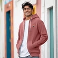 thumbnail image 4 of Dalix Rainbow Embroidered Zip Hoodie Fleece Long Sleeve Pocket Warm Soft Mens in Mauve L Large, 4 of 5