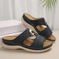 thumbnail image 4 of Viluyesy Sandals for Womens, Wide Width Slip-On Arch Support Buckle Summer Casual Slippers Blue, 4 of 6