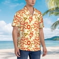 thumbnail image 3 of Gaeub Scandinavian Alphabet2 Print Men's Hawaiian Shirt,Button Down Short Sleeves Shirts,Tropical Beach Casual Button Down Shirts,Large, 3 of 7