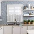 thumbnail image 6 of Half Window Curtain 36 Inches Long, Grey Striped Coastal Window Treatment Curtain Drapes, Nautical Beach Starfish Shell Small Tier Curtains for Bathroom Over Sink, 27.5"x36", 2 Panels, 6 of 7