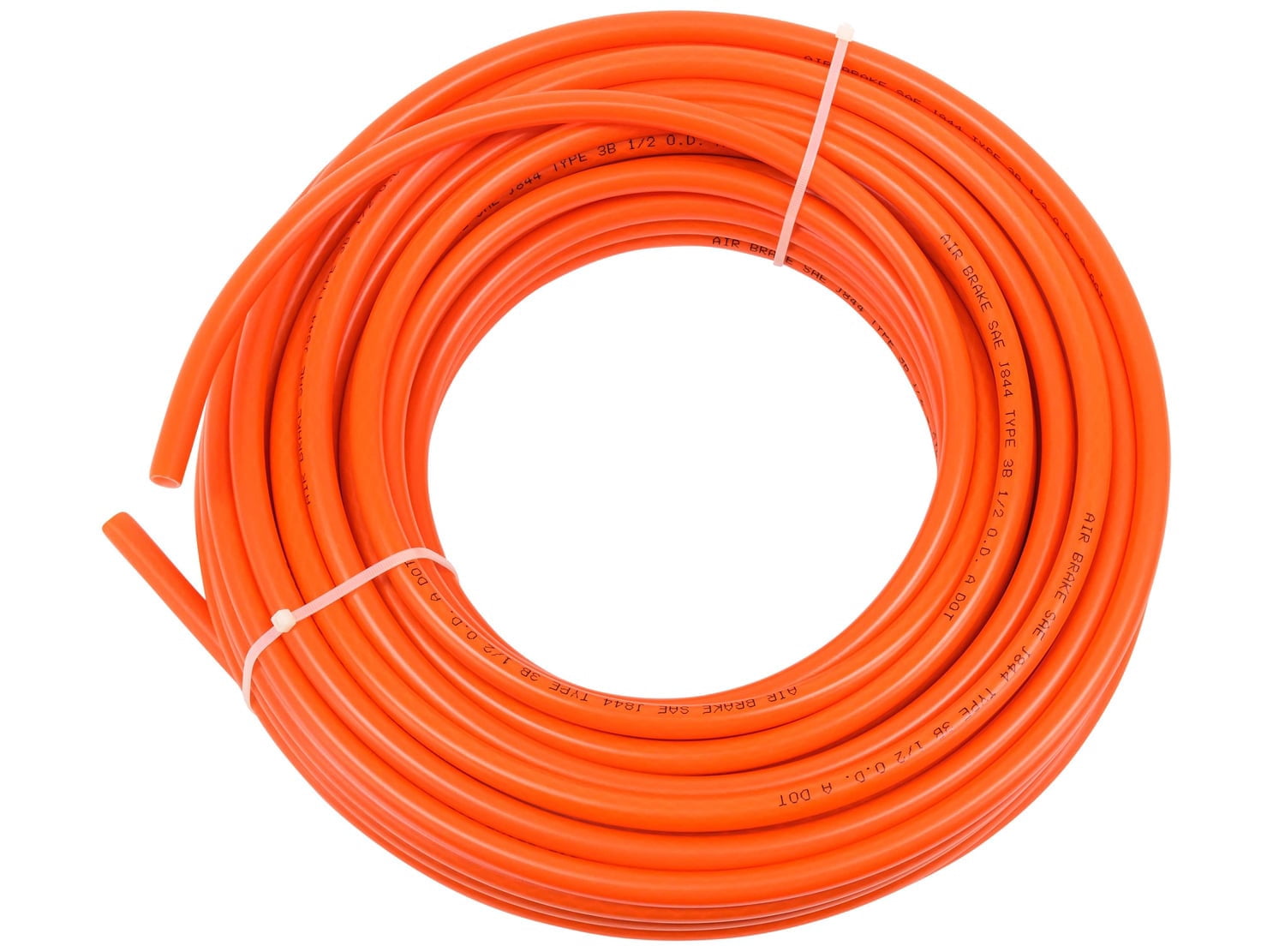 3/8" OD x 50' Orange SAE J844 Nylon Air Brake Tubing DOT Compliant | Pneumatic Nylon Air Line Hose for Air Brake System