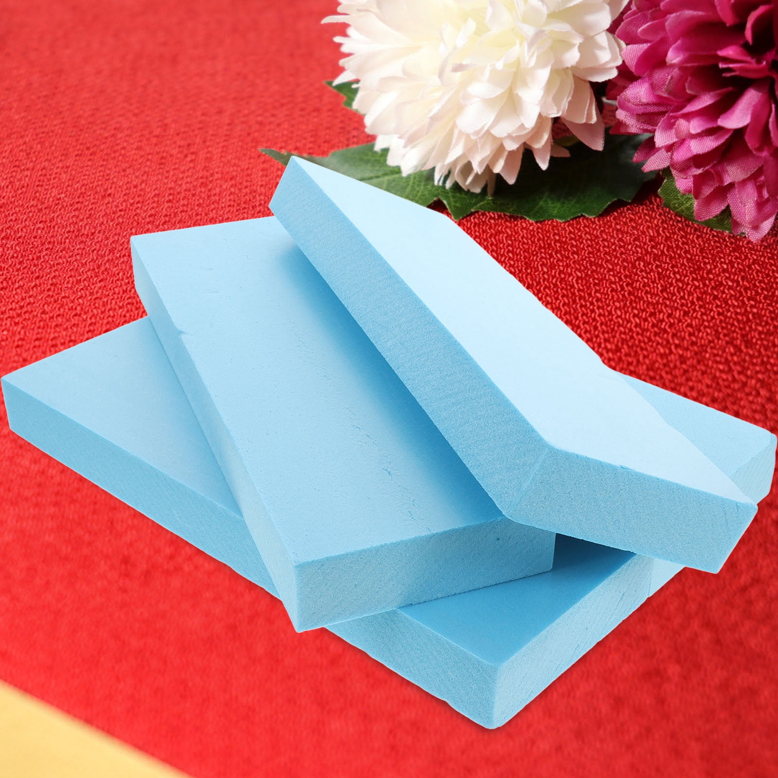 KAJNBN 4Pcs Blue Craft Foam Block For Floral Arrangements Sculpting And Professional Presentations 11.8X3.9X1.2In