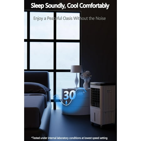 Portable Air Conditioner Fan,3-lN-1 Windowless Portable AirConditioner,Oscillation Swamp Cooler and Humidification-Includes lce Packs-12 Hour Timer&Remote,ldeal for Home,Office, Bedroom, Kitchen Outd