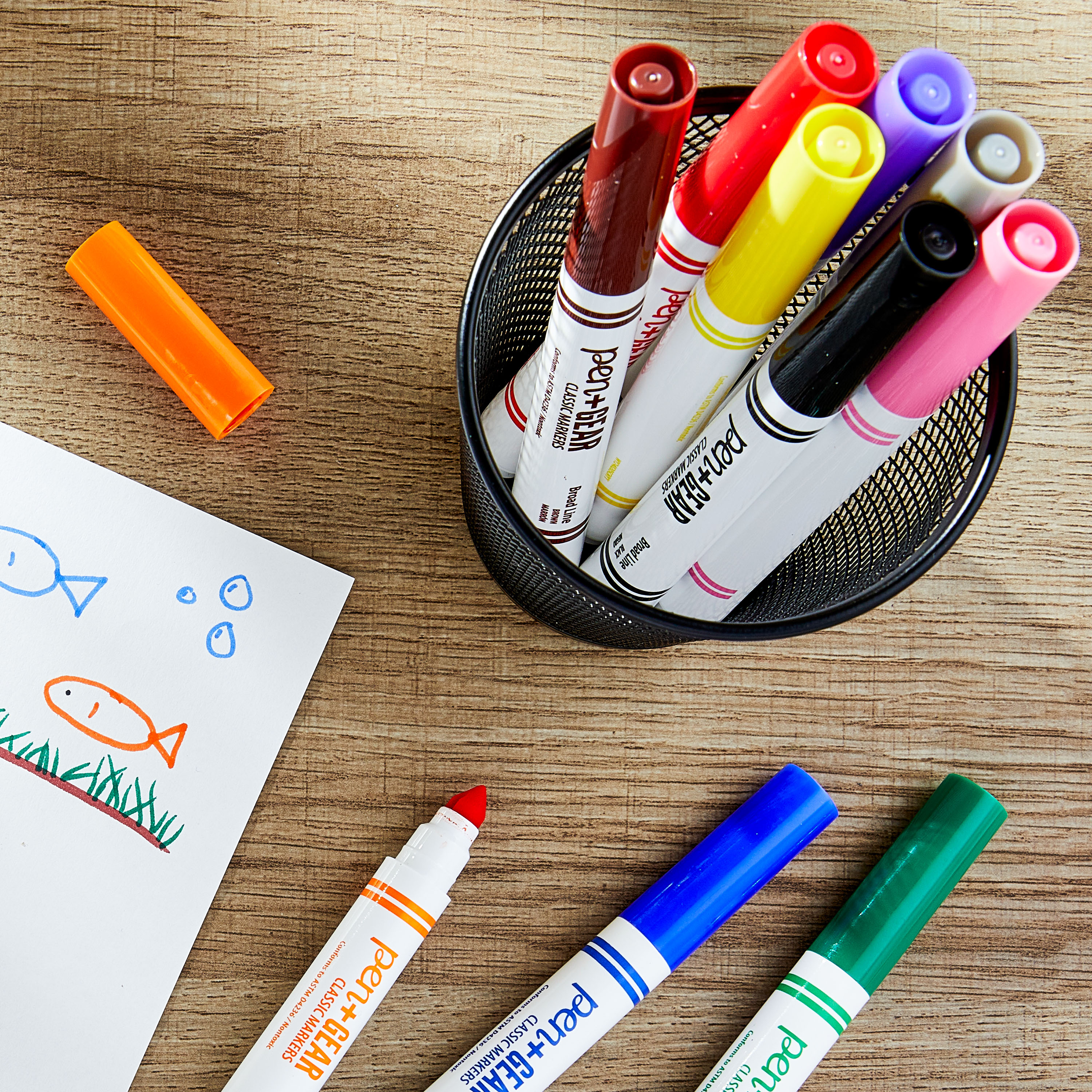 Marcadores clásicos Pen+Gear, punta ancha, colores surtidos, 10 piezas 5