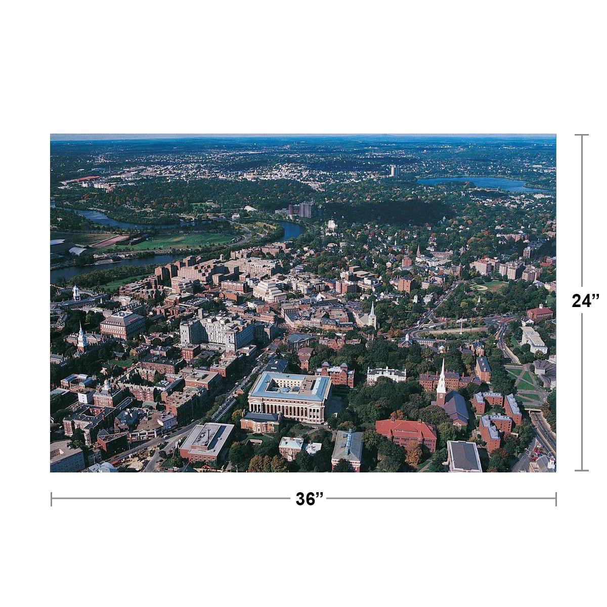 Harvard University Campus Aerial View Harvard Massachusetts Photo Art Print Post 