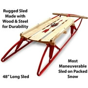 Flexible Flyer 1048 Metal Runner Steel & Wood Snow Slider Sled, 48 inch