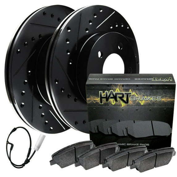 Hart Brakes Front Brakes and Rotors Kit |Front Brake Pads| Brake Rotors and Pads| Ceramic Brake Pads and Rotors |fits 2014-2020 Jaguar F-Type
