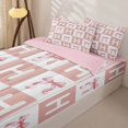 thumbnail image 3 of Homewish Cartoon Letter H Monogrammed Zipper Twin Comforter Sets with Fitted Sheet and 2 Pillowcases,Pink Girly Bowknot Princess Bow Zipper Bedding Set For Kids,Pink Reversible,4-Piece, 3 of 7