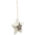 thumbnail image 3 of Northlight Plush Metallic Star Hanging Christmas Ornament - 3.75" - White and Silver, 3 of 7