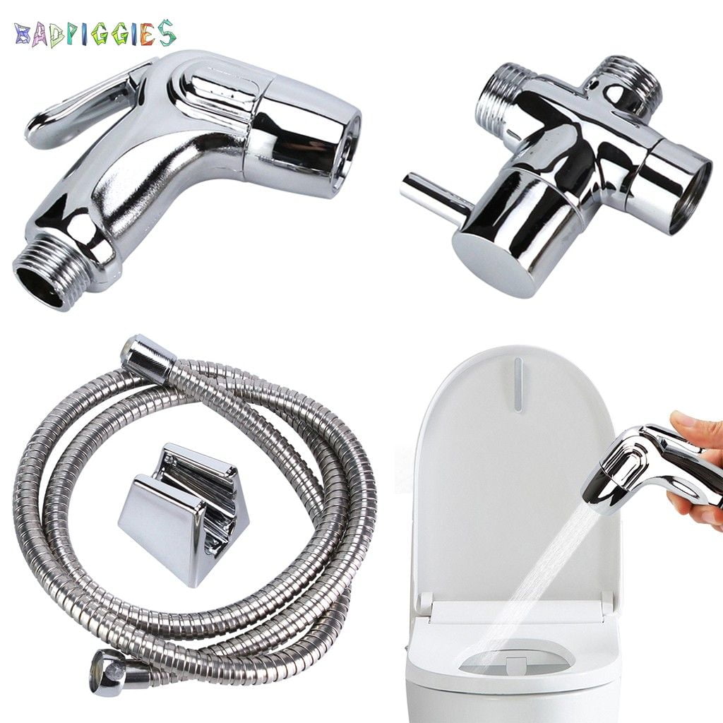 BadPiggies Stainless Steel Hand Held Bidet Toilet Sprayer Kit Diaper