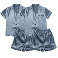 thumbnail image 1 of Ujnder Ensemble de Pyjamas 2 Pcs pour Femmes Pyjamas Grande Taille Pyjamas Décontractés Vêtements de Nuit Confortables Bleu TG, 1 of 4