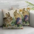 thumbnail image 3 of Flax Throw Pillow Cover Watercolor Easter Pattern Rabbit and Chick Holiday Bunny Bird  Pillowcase Home Decor Square Cotton Linen Pillow Case Cushion Cover, 3 of 5