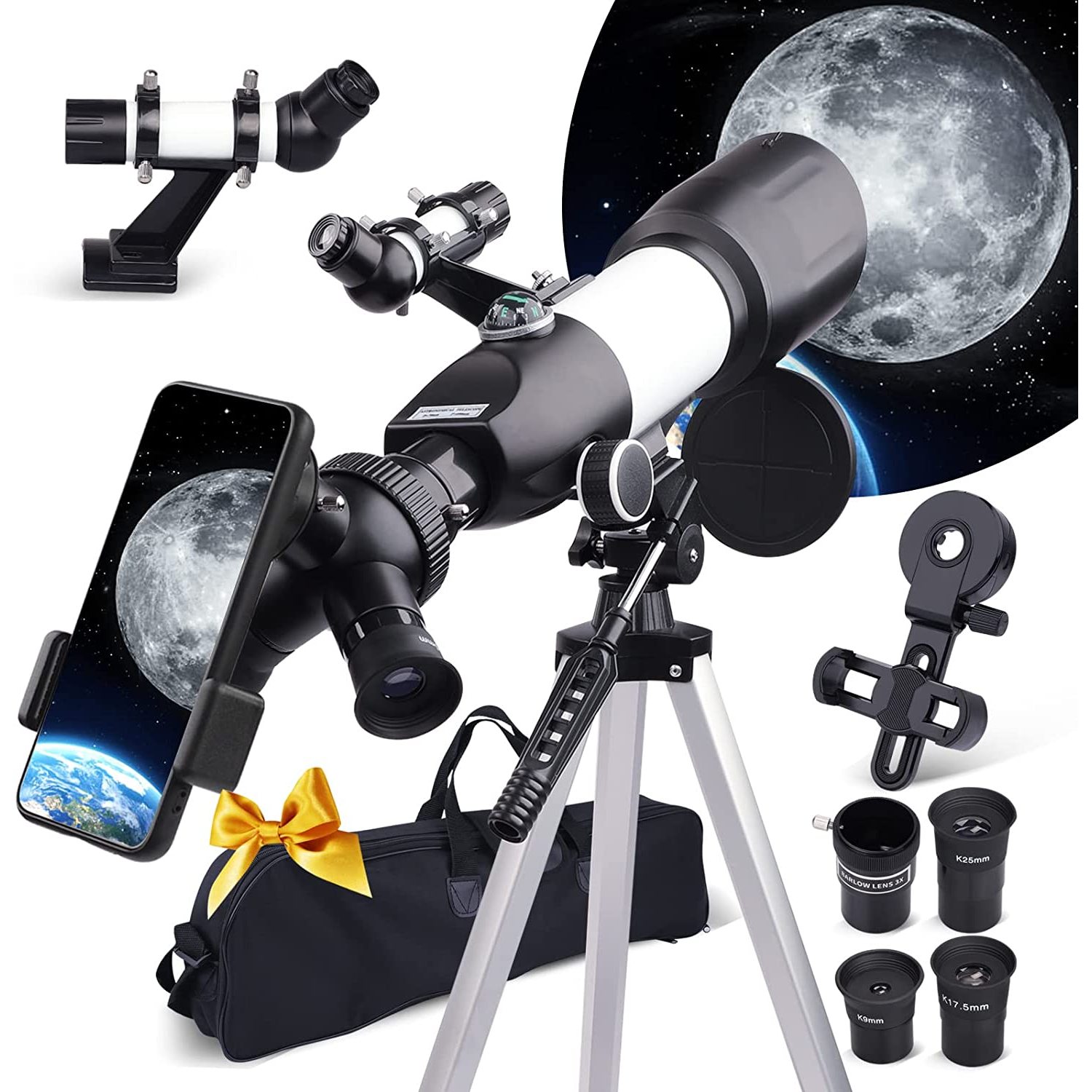 Telescopes for Adults Astronomy, 70mm Aperture 400mm AZ Mount