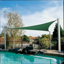 Coolaroo Coolhaven Outdoor Sun Shade Sail 95% UV Block Protection for Garden, Patio, Backyard, 15' x 12' x 9' Triangle, Heritage Green