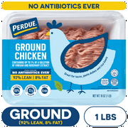 Perdue, Fresh Ground Chicken, 92% Lean 8% Fat, 22g per 4oz Svg,1 lb Tray