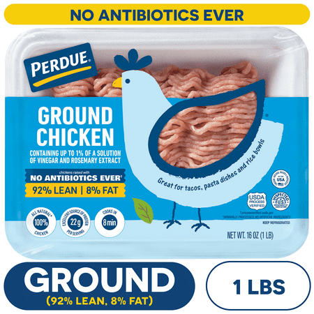 Perdue, Fresh Ground Chicken, 92% Lean 8% Fat, 22g per 4oz Svg,1 lb Tray