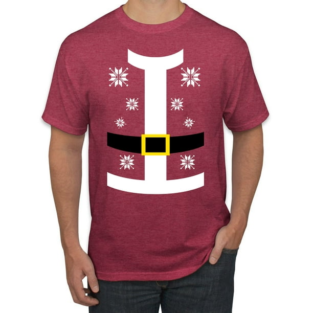 Wild Bobby Santa Suit with Belt Snowflakes Ugly Christmas Sweater Men