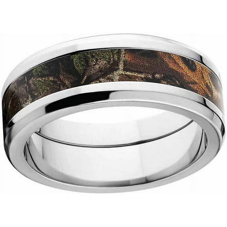 RealTree Men's Camo Stainless Steel Ring with Polished Edges