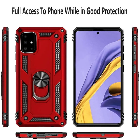 Samsung GALAXY S20 FE Case, [NOT FIT GALAXY S20 / S20 ULTRA] Case, STARSHOP Drop Protection Ring Kickstand Cover- Red