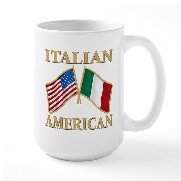 CafePress - Italian American Pride Large Mug - 15 oz Ceramic Large White Novelty Mug