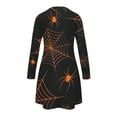 thumbnail image 4 of Lilgiuy Women's Halloween Printing Long Sleeved Dress With Round Neck Hollow Out Short Print Dress for Class Reunion, 4 of 4