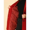 thumbnail image 5 of INSPIRE CHIC Women's Coat Solid Color Notched Lapel Single Breasted Winter Peacoat Red 2XL, 5 of 6