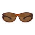 thumbnail image 1 of Polarized Womens 60mm Rhinestone Oval Fit Over Sunglasses All Brown, 1 of 6
