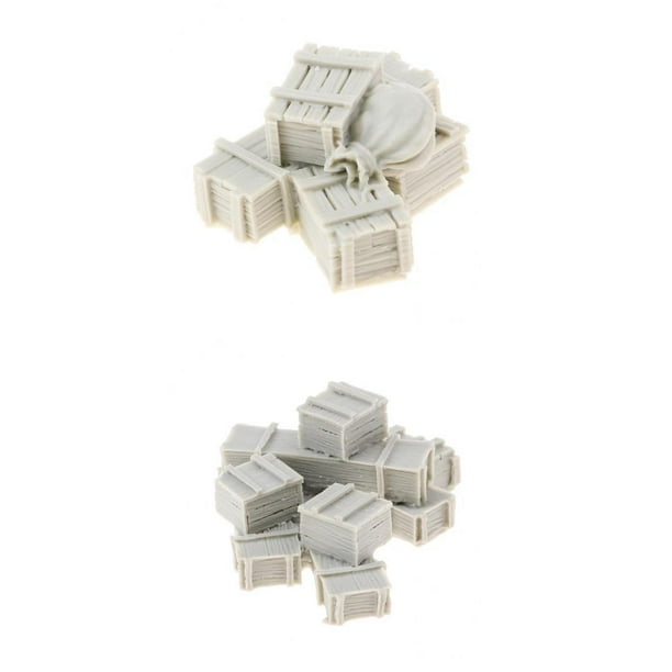 2pcs Cajas y Bolsas de Municiones de Simulación de Resinas Paisajes de Diorama 1:35