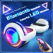 LENOGE Bluetooth Hoverboard, 6.5 300W Powerful Motor Hover Board with LED Lights, 6-10MPH Max Speed Self Balancing Electric Scooter