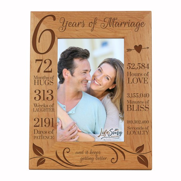 Engraved 6th Anniversary Photo Frame