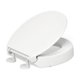 thumbnail image 1 of Asiento de inodoro redondo de cierre suave elevado, asiento contorneado con parachoques apretados, accesorios de fijación rápida, color blanco, 1 of 9