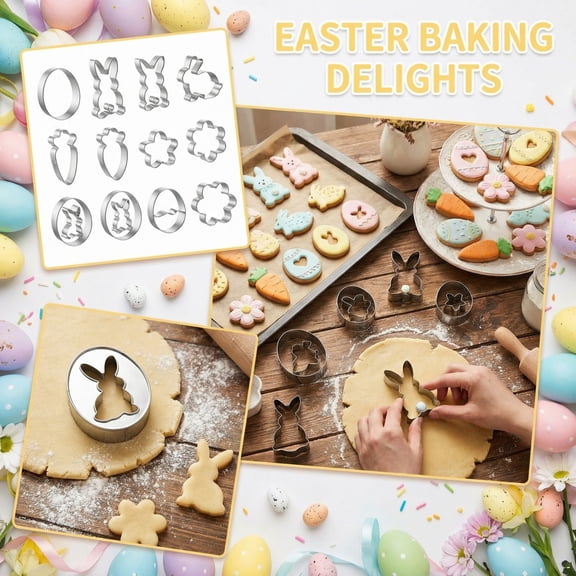 Stainless Steel Pastry Cutters, Biscuit CuttersforBaking, Egg MoldsforBaking, Heart Cutter, Metal Food Shaping, Spring Holiday, Assorted Sizes, 13 Piece Tools, Baking Set,