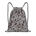 thumbnail image 1 of Xecao Brown Moose with Pinecones Pattern Sports Drawstring Backpack - String Swim Gym Bag with Wet Proof Pocket for Women&Men-Small, 1 of 6